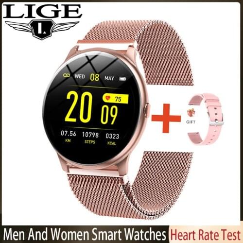 LIGE 2021 Fashion Smart Watch Ladies Heart Rate Blood Pressure Multifunctional Sport Watch Men Woman Waterproof Smartwatch Women