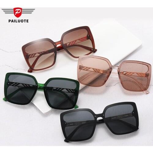 PMMA Fashion Big Square Sunglasses Women 2021 Luxury Designer Driving Outdoor Retro Sun Glasses for Summer Eyewear Lentes De Sol
