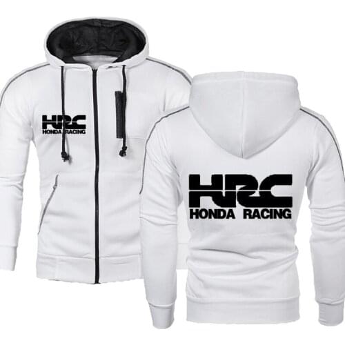 2021 new Mens hoodie HRC race motorcycle Car Logo Print Casual Hip Hop Harajuku Long Sleeve Mens zipper Jacket Sweatshirts