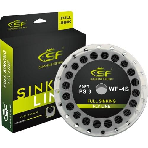 SF High Quality Full Sinking Fly Fishing Line Weight Forward Taper Fly Line WF 4 5 6 7 90FT IPS3/IPS5