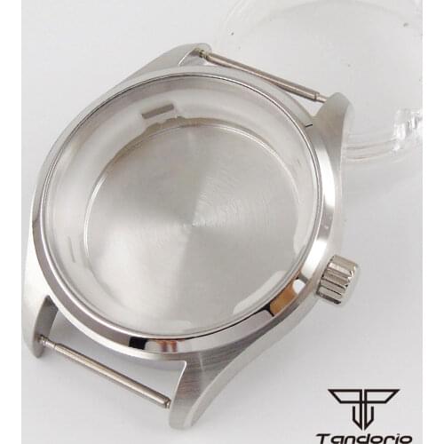 High Quality Men 40mm Stainless Steel Round Watch Case Silver Color Solid Backcover fit NH35 NH35A NH36A Movement