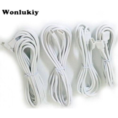 Wonlukiy 0.3M 0.5M 1M 2M 3M 5M 4 PIN RGB Led Connector Extension Cable Cord Wire With 4pin Connector for RGB Led Strip Light