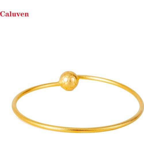 1pcs Arabic Bangles Copper Ball Indian Bracelets Dubai Bangles for Women Middle East Ethiopian African Gold Bracelets&Bangles W