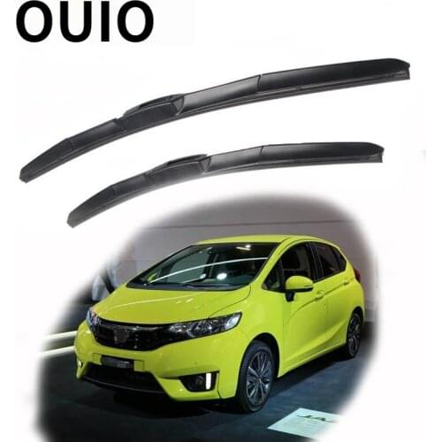 1Set Rubber Car Front Wiper Blade Kit For Honda Jazz 2016 2015 2014 2013-2002 Windscreen Original Wiper Accessories Automobile