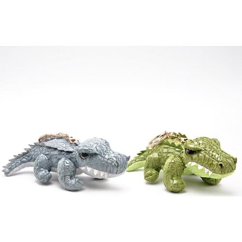 1pc 10cm Simulation Crocodile Novelty Funny Cartoon Animal Stuffed Pendant Soft New Cute Key Chain Ring Plush Keychains Doll Toy