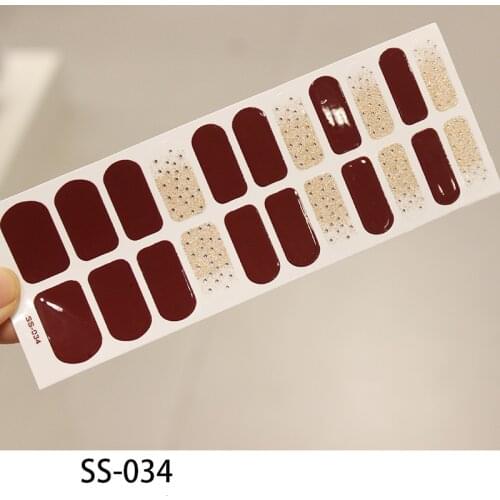 22Tips/sheet DIY 3D Nail Wraps Stickers Full Cover Real Polish Glitter Marbling Strips Waterproof Nail Patch Toenail Foils