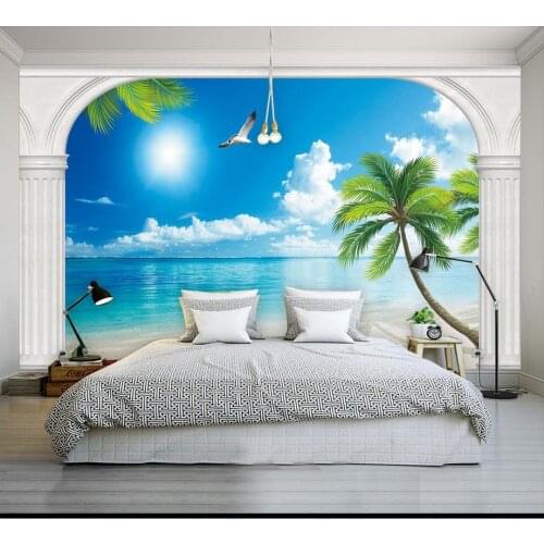 Custom 3d wallpaper 3d wall murals wallpaper Mediterranean landscape mural seaside scenery TV background wall paper home decor