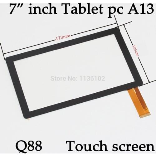7" 7inch capacitive panel touch screen digitizer glass for All Winner A13 Q8 Q88 Tablet PC MID BSR028-V3 KDX CZY6075A 10pcs/lot