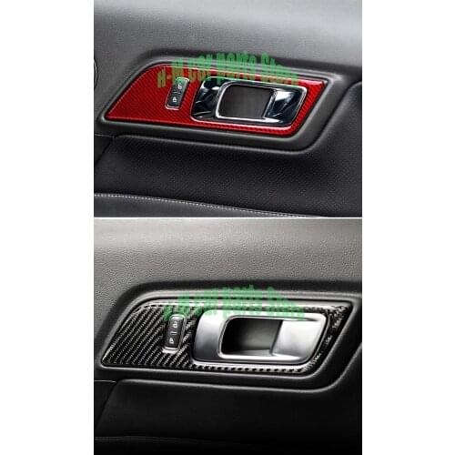 Airspeed carbon fiber Door inner Handles Door Bowl Decorative for Ford Mustang Car Stickers Car-Styling 2015 2016 2017