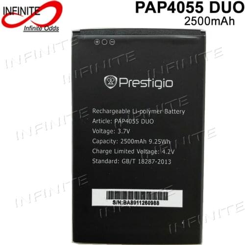 3.7V 2500mAh Mobile phone Battery for Prestigio MultiPhone PAP4055 DUO 4055 Batterie Bateria Accumulator AKKU