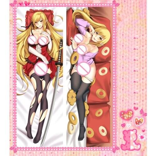 Anime Cartoon Bakemonogatari Bolster Hugging Peach Skin 2 Way Pillow Case Pillow Cover Pillowcase Gift 78083