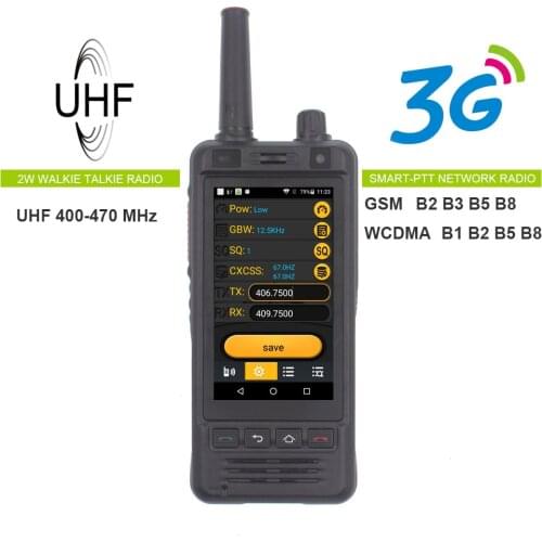 Anysecu W5 Network Radio 3G Android 6.0 Mobile Phone IP67 5000mAh PTT Radio UHF Walkie Talkie Bluetooth Wifi GPS REAL PTT ZELLO