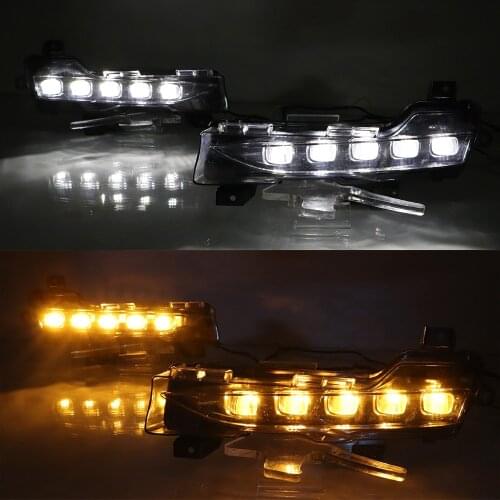 Car Flashing 2Pcs Car DRL Daytime Running Lights For Tesla Model 3 2017 2018 2019 2020 2021 LED Daylight Fog lamp turn signal