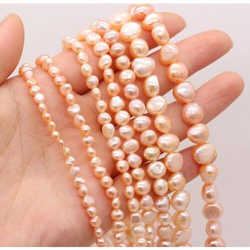 Natural Freshwater Light Orange Two-sided Light Pearl Beads for Necklace Bracelet Jewelry Making DIY Accessories for Women Gift