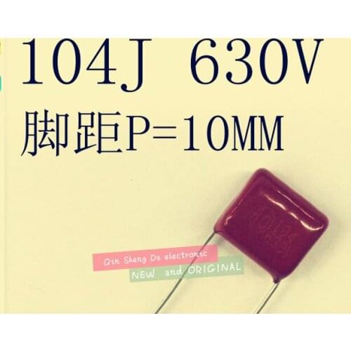 CBB 104 630V 104J CBB21 0.1UF 100nF P10 Metallized Polypropylene Film Capacitor100pcs