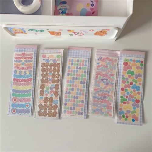 Coloured Ribbon Number Bowknot Cute Stickers Blingbling Sequin Laser Star Idols Photo Diy Stationery Decorative Sticker