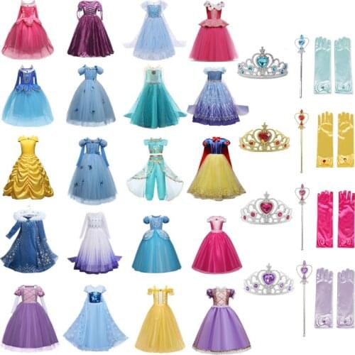 Girls Halloween Dress For Kids Carnival Party Snow Queen Cosplay Princess Costume Children Fancy Christmas Dress Up Disfraz