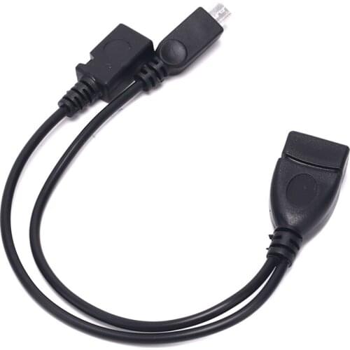 Etmakit 2 In 1 OTG Micro USB Host Power Y Splitter USB Adapter to Micro 5 Pin Male Female Cable NK-Shopping