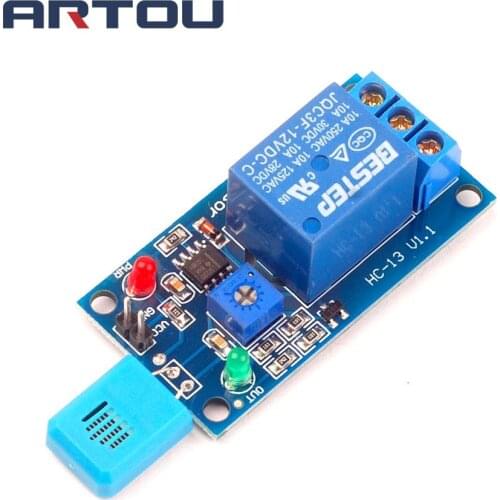 HR202 DC 12V 1 Channel 1CH 12V Humidity Sensitive Switch Relay Module Humidity Controller Humidity Sensor Module With Indicator
