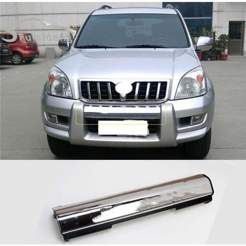 For Toyota Prado FJ120 2003-2009 ABS Chrome Front bumper trim cover Decor strips replace Car Styling
