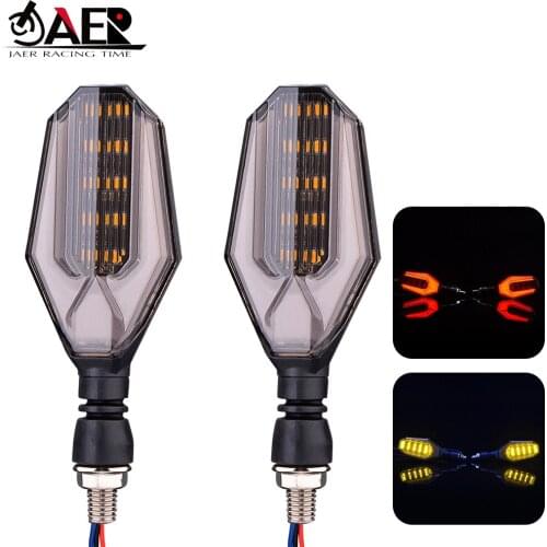 JAER Pair LED Motorcycle Turn Signal Lights 12V Super Bright Indicator Moto Clignotant Blinker Daytime Running Light Lamp