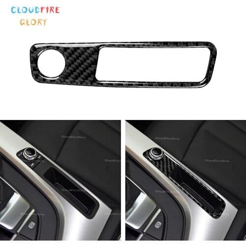 CloudFireGlory Console Volume Adjustment Panel Cover Trim Carbon Fiber LHD For Audi A4 B9 2017 2018 2019