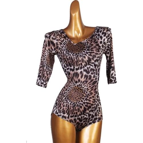 Slant Shoulder Latin Dance Costumes Modern Dance Top Mid-Sleeve Latin Dance Practice Clothes National Standard Dance Wear DQS65