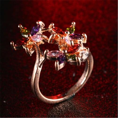 Hot Fashion Jewelry Size 6/7/8/9 Womens Color Crystal Rings Wedding Party Gift R020