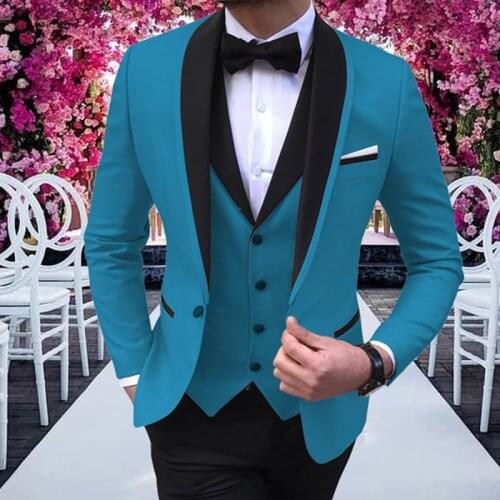 Mens suits 3 Pieces Party Costume Slim Fit Suits Classic Design Shawl Lapel Tuxedos Prom Suit Blazer & Pants & Vest for Wedding
