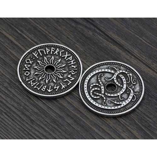 Men Futhark Runes Sterling Pendant Viking Norse Amulet Pendant