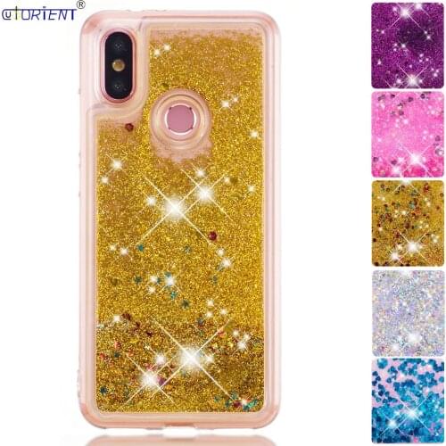 For Xiaomi Mi A2 Soft Silicone Bumper Cover Xaomi Xiomi Mi A2 6X Cute Bling Glitter Liquid Phone Case MiA2 XiaomiA2 Back Funda