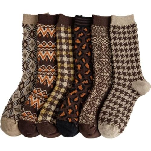 2021 New Winter Socks Women Leopard Print High Quality Long Cotton Socks Cute Korean Girl Style Streetwear Fashion Vrouw Socken