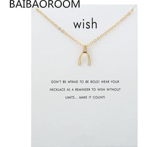 12pcs New Arrived Wish Wishbone Necklace Pendant Jewelry
