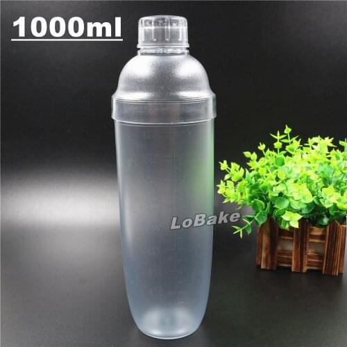 New 1000ml PC plastic cocktail shaker wine shakers with measure gauge milk tea maker for home bar drinking supplies