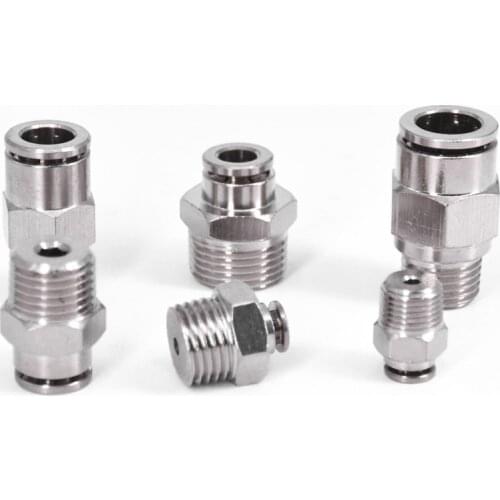 Pneumatic Connectors M5 1/8" 1/4" 3/8" 1/2" BSPT Male Nickel Plated Brass Push In Quick Connector Release Air Fitting Plumbing
