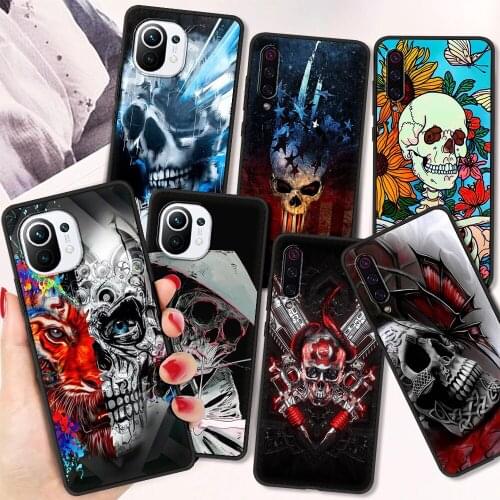 Skull Art Funda Shockproof Case For Xiaomi Poco X3 NFC M3 Pro Bag TPU Soft Cover For Redmi 9T 11 Note 10 10T Lite 5G Shell Coque