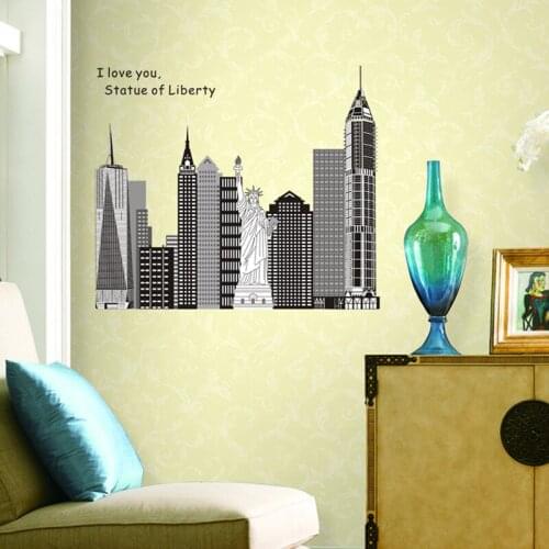 Removable USA Building Statue of Liberty Wall sticker DIY Vinyl Decals Home decor