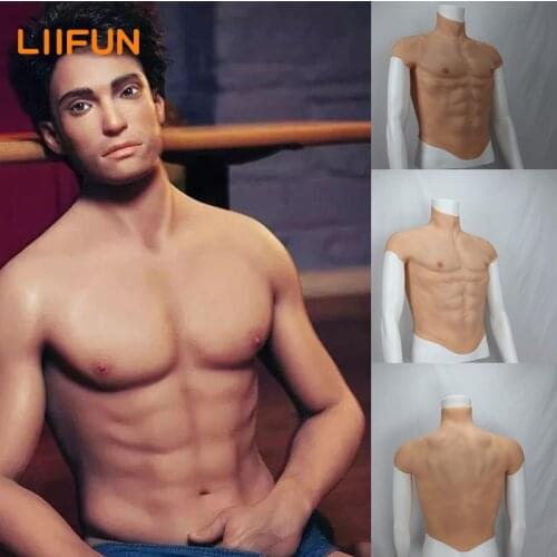 Silicone Realistic False Fake Belly Body for Cosplayers Outdoor Sport Exercise Costume Muscle Man Crossdressers