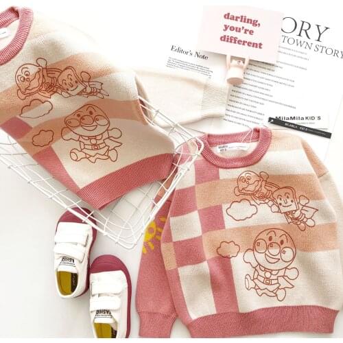 Tonytaobaby Autumn and Winter New KidsSweaters Orange Cartoon Cotton Sweaters Baby Girl Sweater