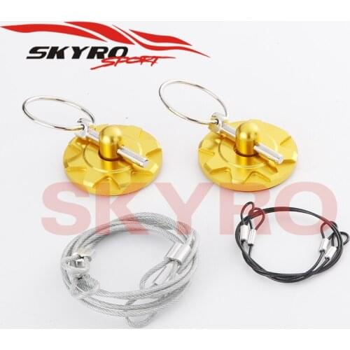 Universal Aluminum Hood Pins Lock with Quick Latch Rope Hood Lock Clip Kit for Racing Car Engine Bonnets