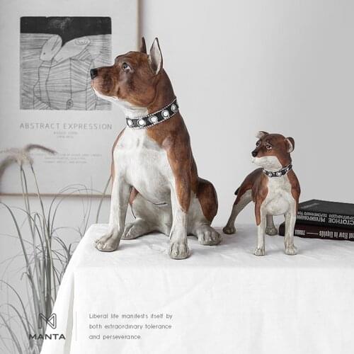 American-style Vintage Dog Decoration Crafts Home Accessories Resin Bulldog Ornaments Living Room Animal Figures Decor Artware