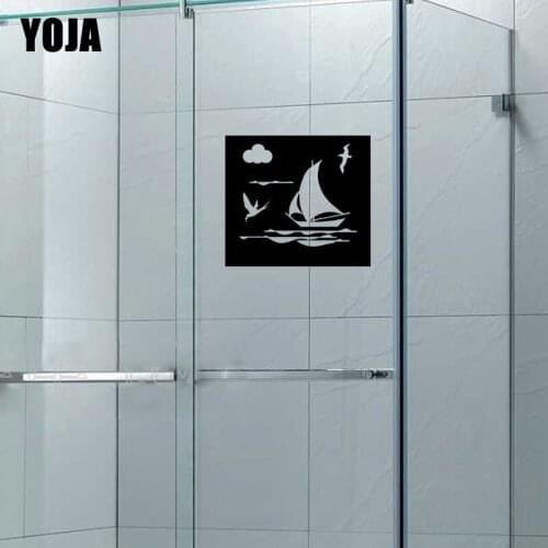 YOJA 24x26.7CM Bathroom Glass Fashion Decal Decoration Home Accessories Wall Stickers G2-0316