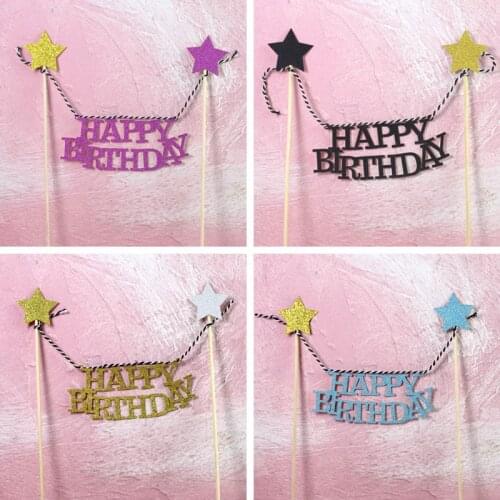 1 set Happy birthday cake topper cake flags wedding birthday party cake decoration baby shower party supplies birthday banner