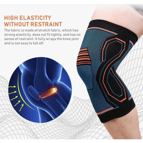 1Pcs Football Knee Support Brace Compression Knee Pads Strap Knitted High Elasticity Pain Relief Athletics Protection Tools