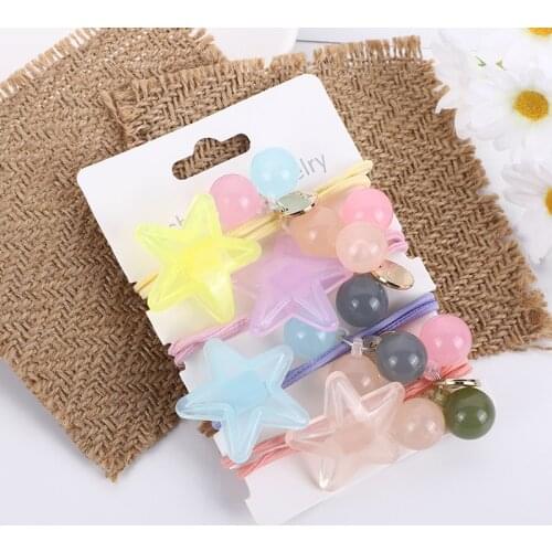 1PCS Lovely Stars Balls Elastic Hair Bands For Girls Handmade Creativity Headband Scrunchy Kids Hair Accessories For Women