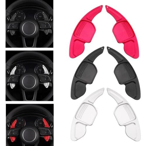 2pcs Car Shift Paddle Shift Extensions Shifters for Audi A3 A4L A5 A6 A7 A8 S5 Q5 Car Steering Wheel Shift Paddles Car Sticker