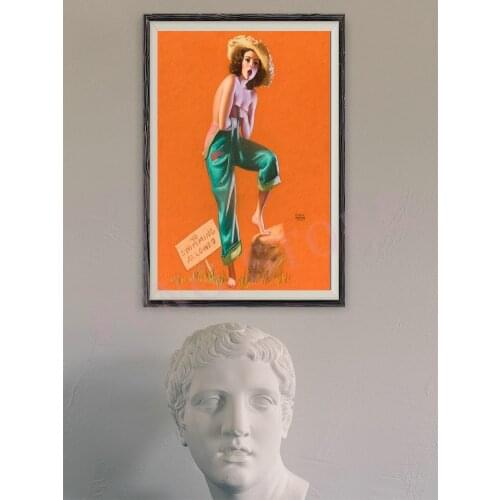 429 Vintage Beautiful Pin-up Girl Classic Picture Custom Silk Poster Home Deco Wall Art Christmas Gift