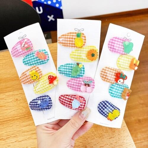 5/10 Pcs/Set Baby Girls Cute Cartoon Fresh Fruit Carrot Ornament Hair Clips Children Lovely Sweet Hairpins Kids Hair Accessories