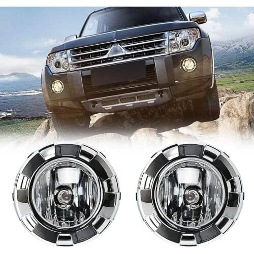 Front Bumper Chrome Painting Cover Car Fog Lights Lamp Accessories For Mitsubishi Pajero 3 2007 2008 2009 2010 V73 V97