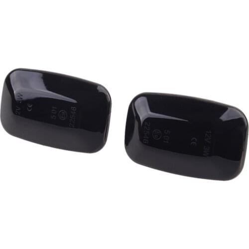 1 Pair Car 12V Side Fender Marker Turn Signal Light Lamp Fit For Toyota Land Cruiser 70 80 100 Series 1998-2006 2007 Black Lens